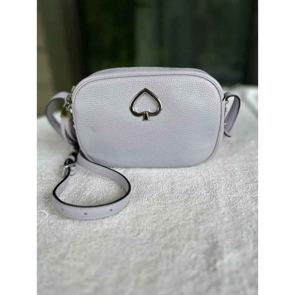 Kate Spade NY Kourtney Camera Crossbody Frozen Lilac Pebbled Leather Tassel Bag